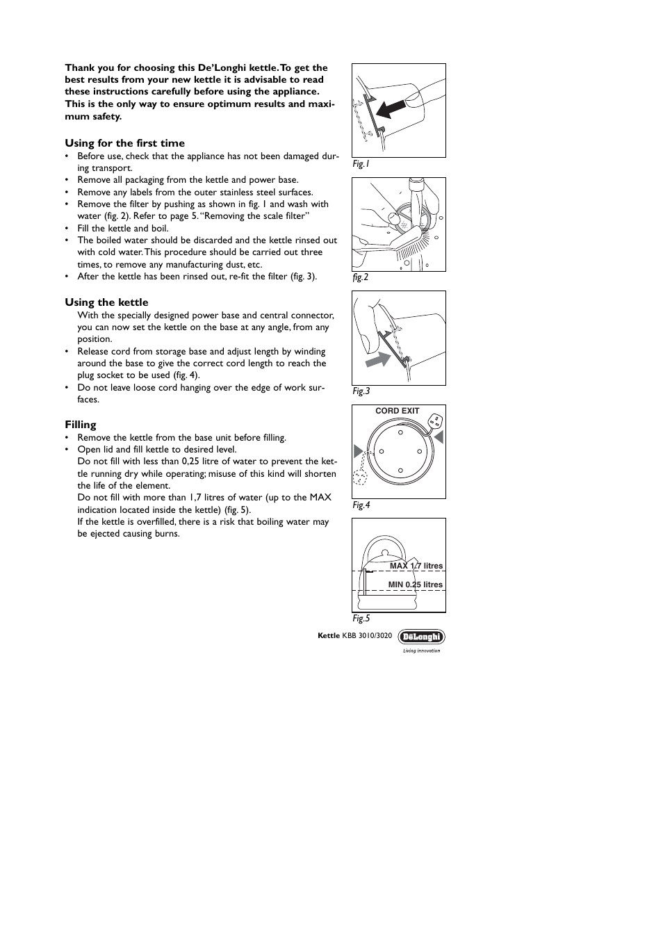 DeLonghi KBB 3020 User Manual | Page 3 / 8