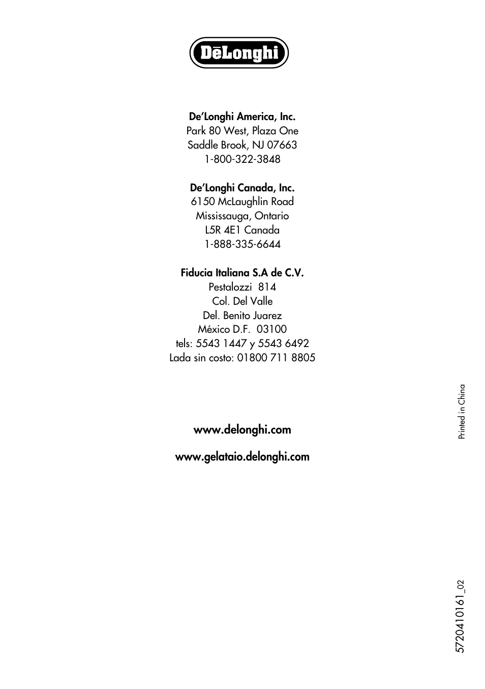 DeLonghi GM6000 User Manual | Page 20 / 20