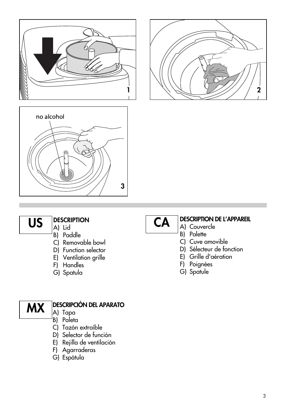 Us ca mx | DeLonghi GM6000 User Manual | Page 3 / 20