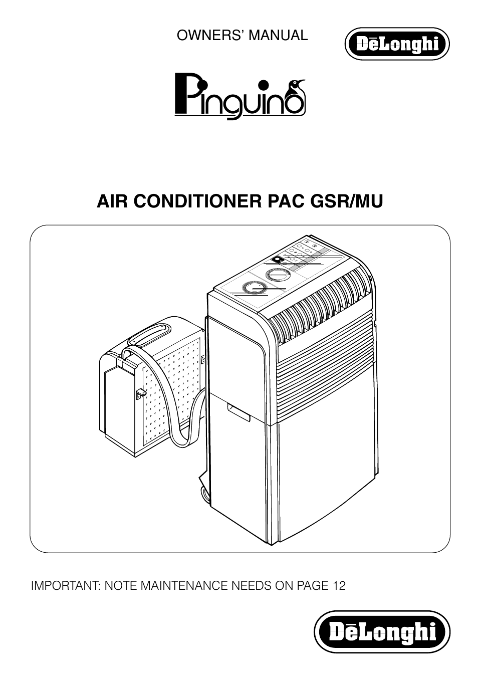 DeLonghi PAC GSR/MU User Manual | 15 pages