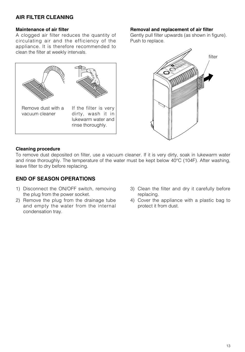 DeLonghi PAC GSR/MU User Manual | Page 13 / 15