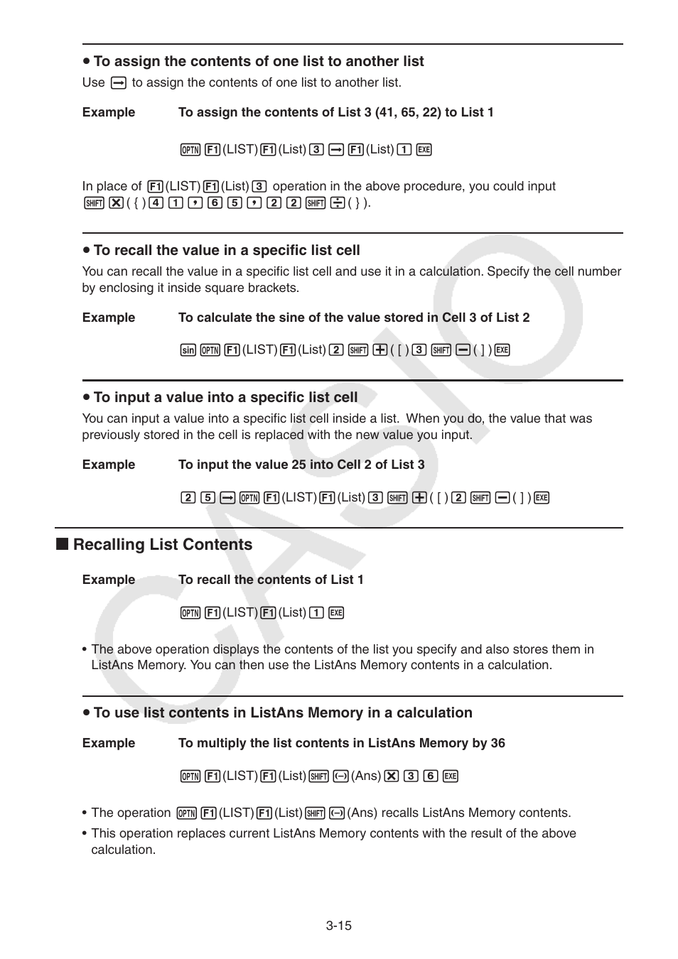 K recalling list contents | Casio FX-CG10 User Manual | Page 122 / 601