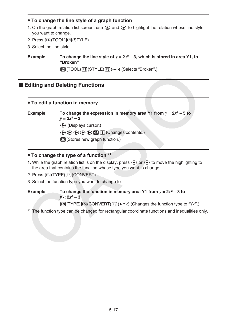 K editing and deleting functions | Casio FX-CG10 User Manual | Page 149 / 601