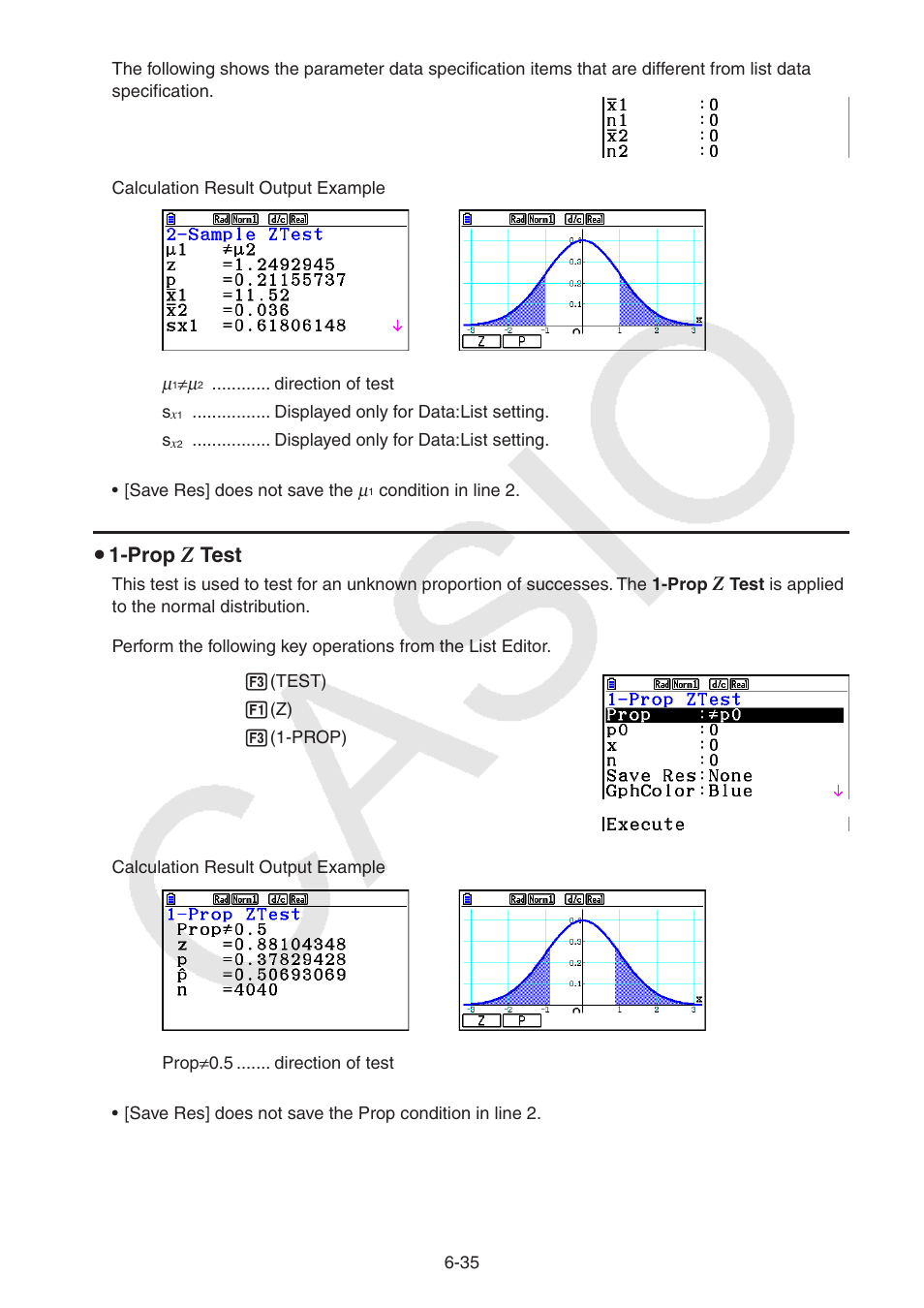 U 1-prop, Test | Casio FX-CG10 User Manual | Page 228 / 601