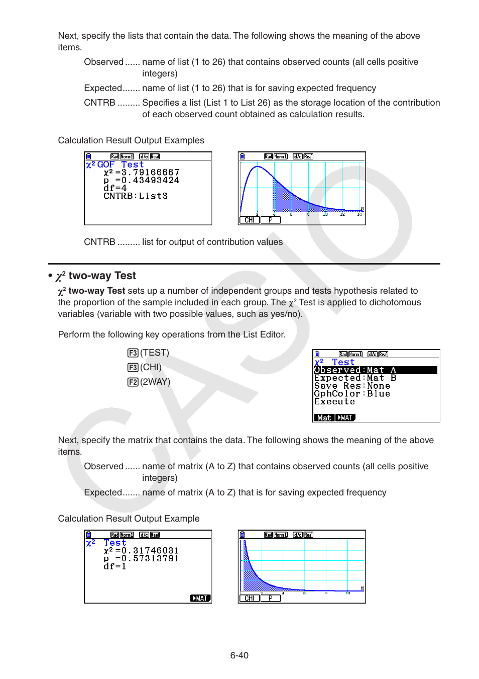 Two-way test | Casio FX-CG10 User Manual | Page 233 / 601