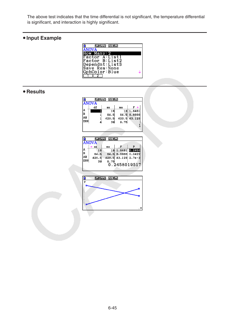 U input example, U results | Casio FX-CG10 User Manual | Page 238 / 601