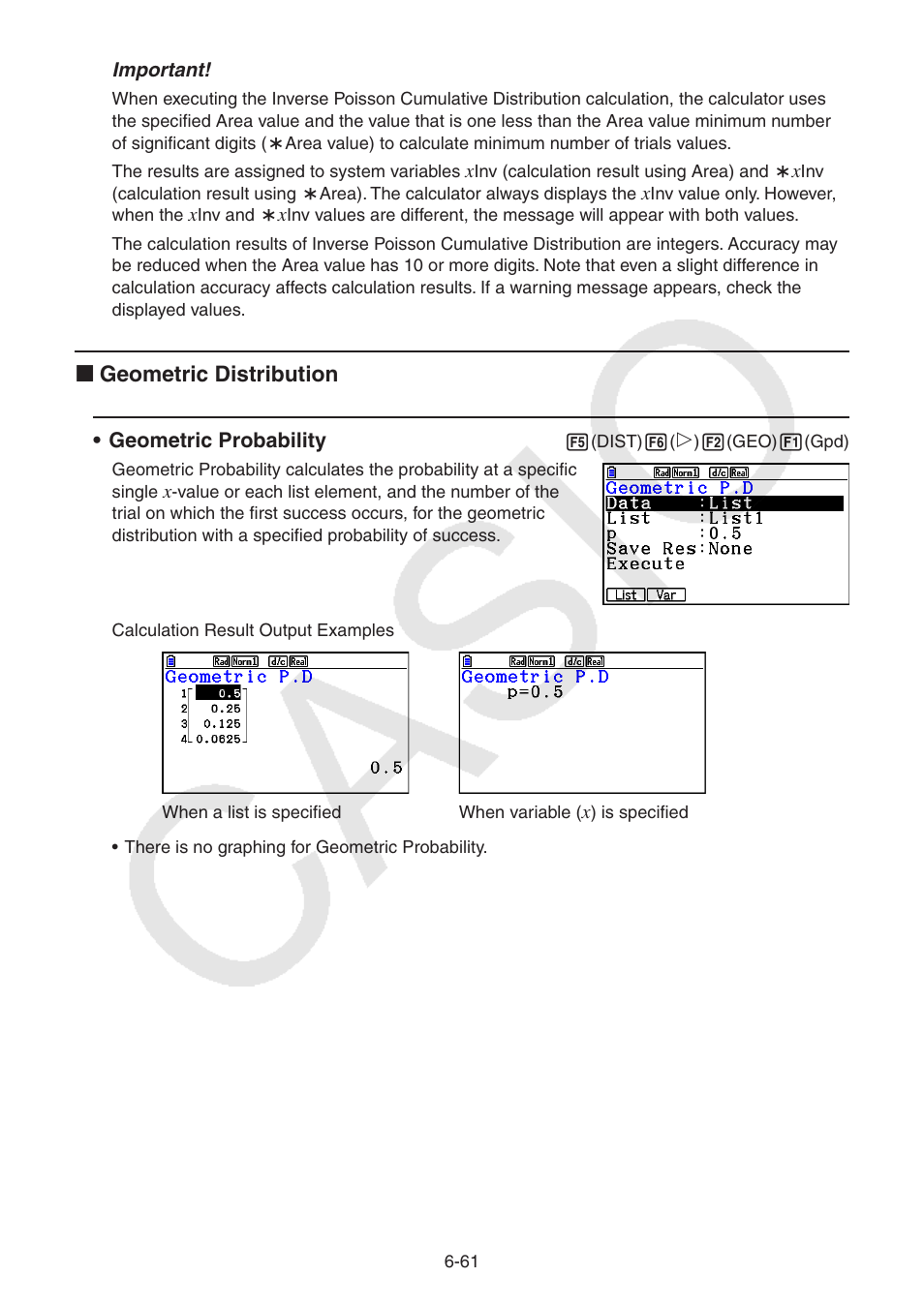 K geometric distribution | Casio FX-CG10 User Manual | Page 254 / 601
