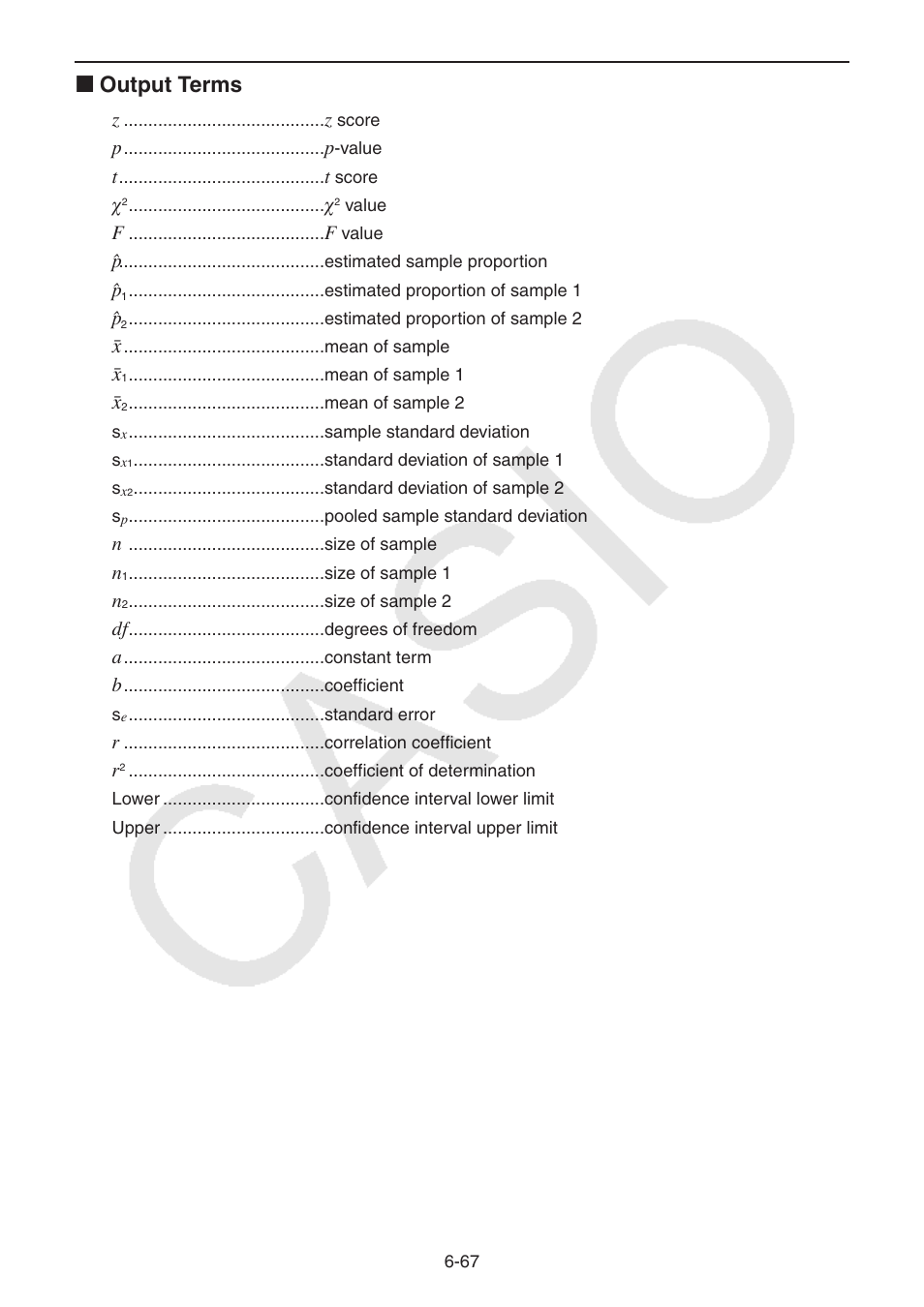 K output terms | Casio FX-CG10 User Manual | Page 260 / 601