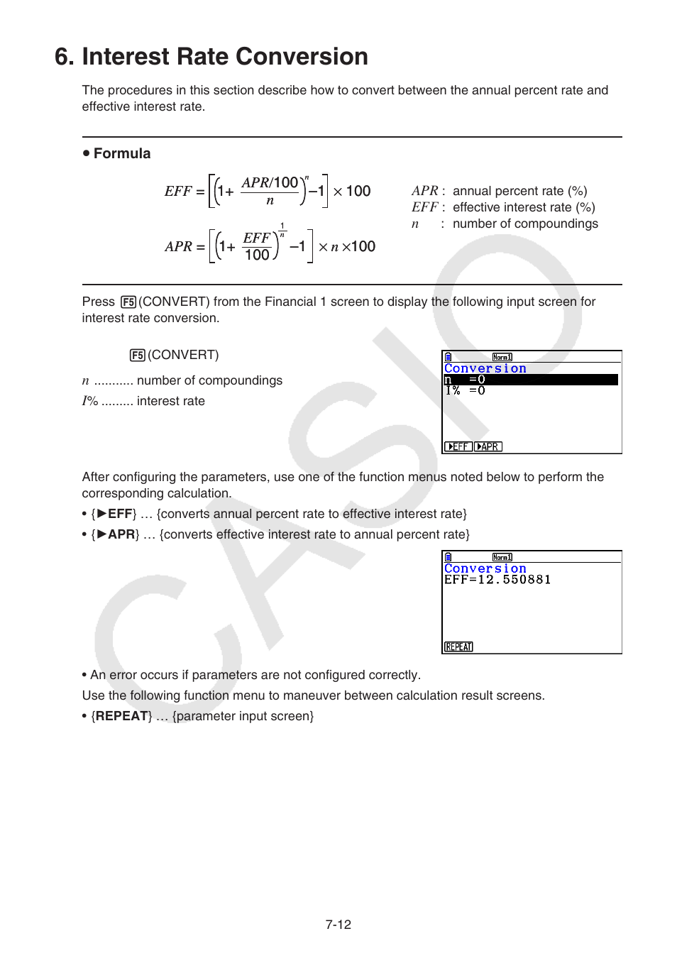 Interest rate conversion, Interest, Rate | Conversion | Casio FX-CG10 User Manual | Page 276 / 601