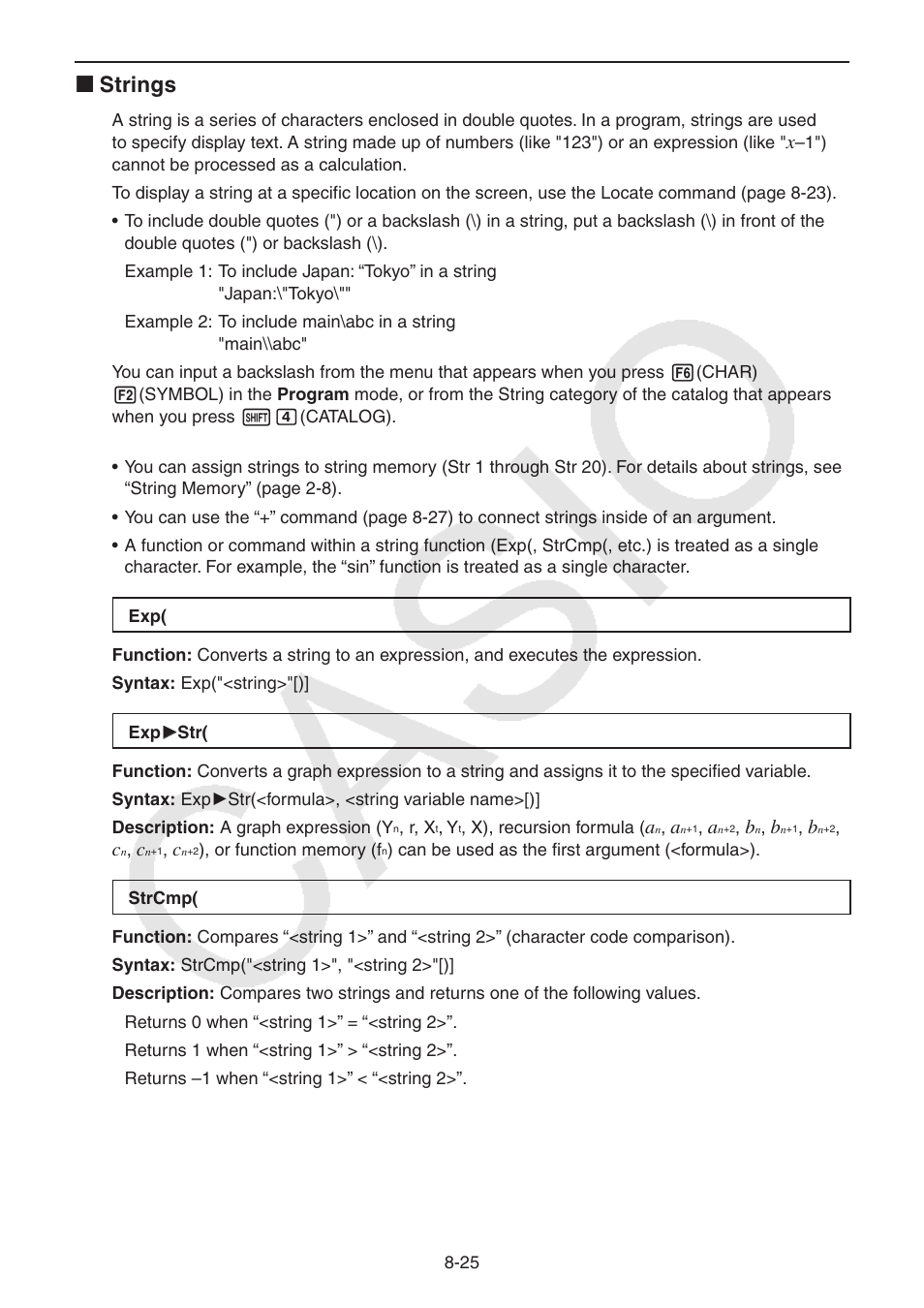 K strings | Casio FX-CG10 User Manual | Page 309 / 601