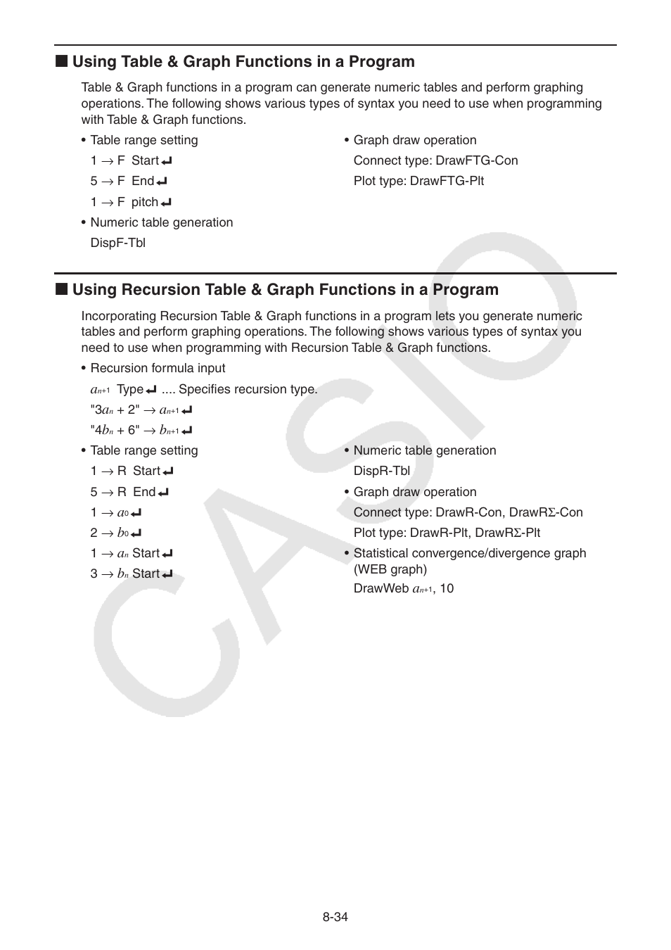 K using table & graph functions in a program | Casio FX-CG10 User Manual | Page 318 / 601