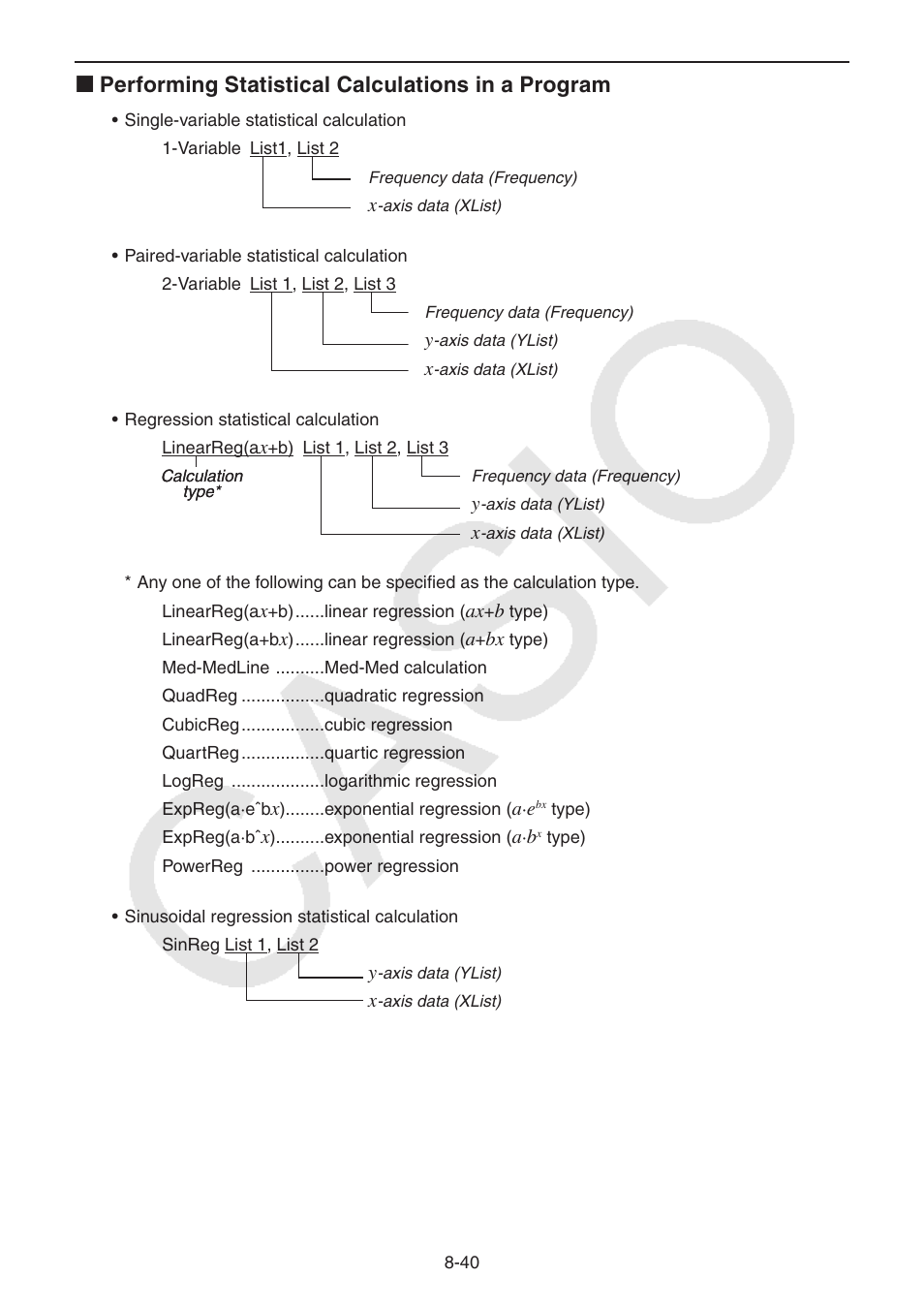 K performing statistical calculations in a program | Casio FX-CG10 User Manual | Page 324 / 601