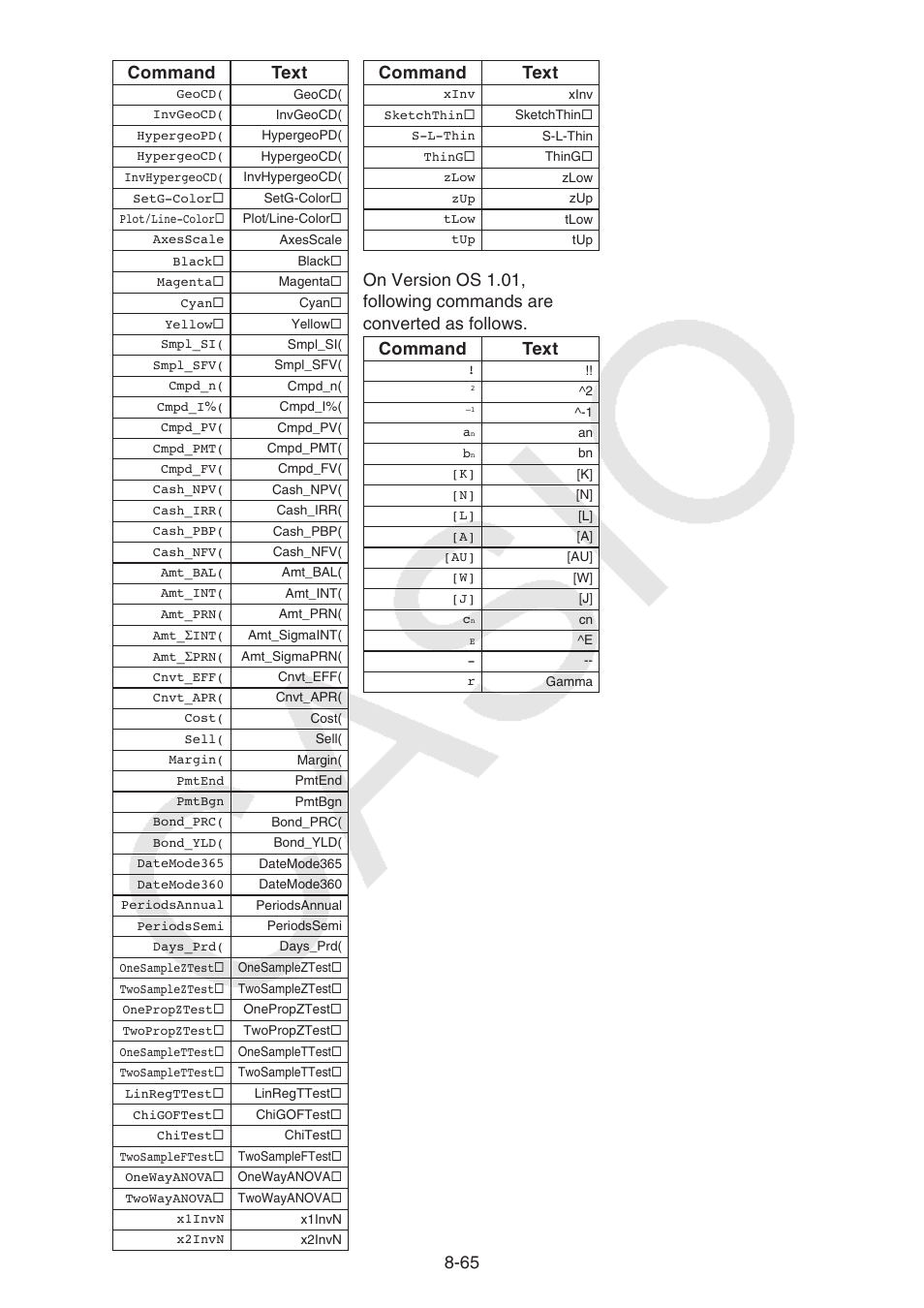 65 command text, Command text | Casio FX-CG10 User Manual | Page 349 / 601