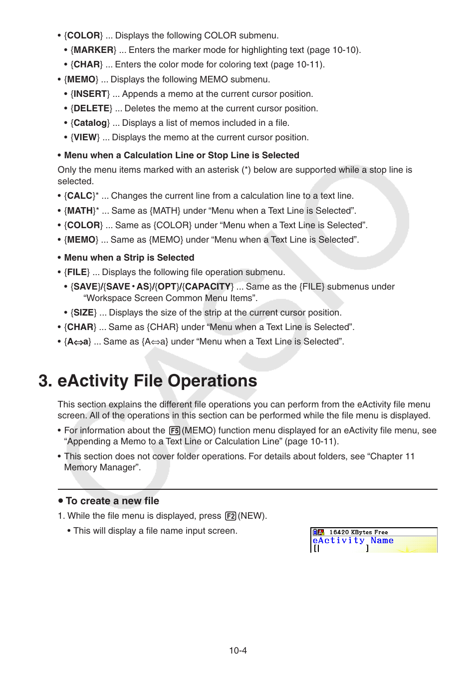 Eactivity file operations, Eactivity, File | Operations | Casio FX-CG10 User Manual | Page 391 / 601