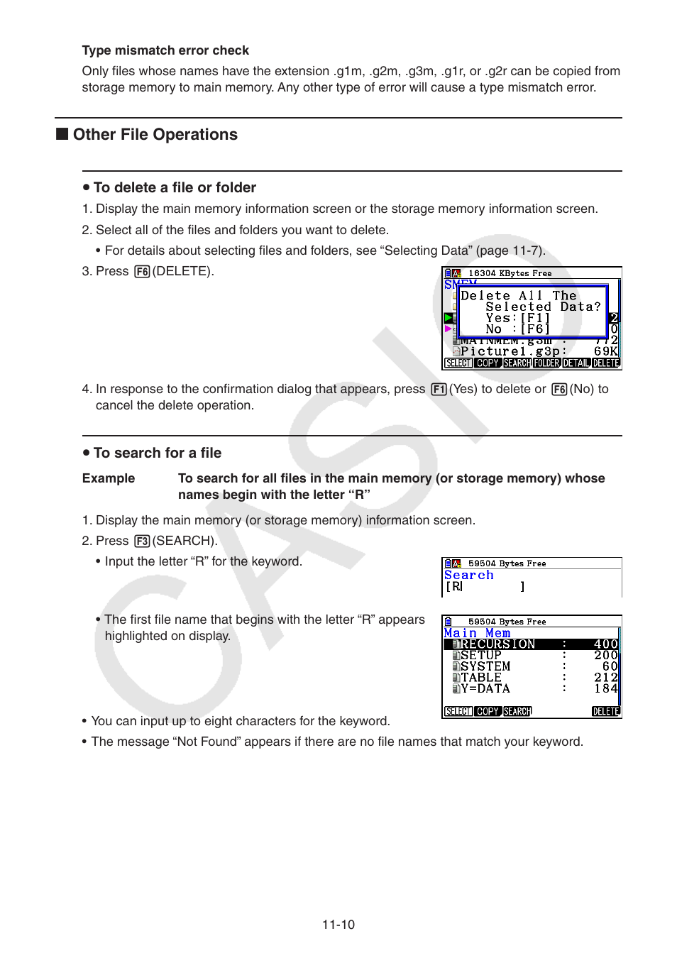 K other file operations | Casio FX-CG10 User Manual | Page 420 / 601