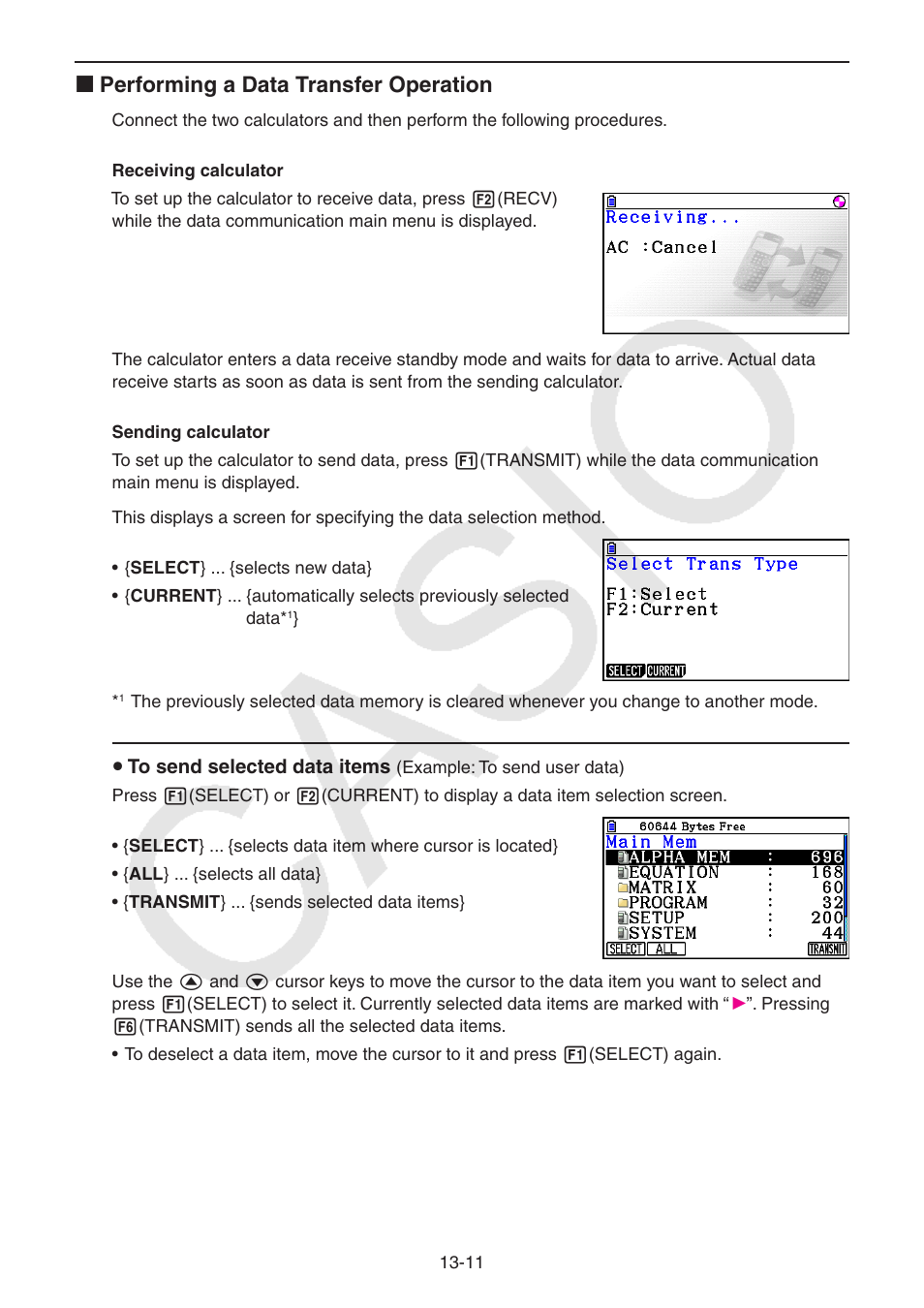 K performing a data transfer operation | Casio FX-CG10 User Manual | Page 442 / 601