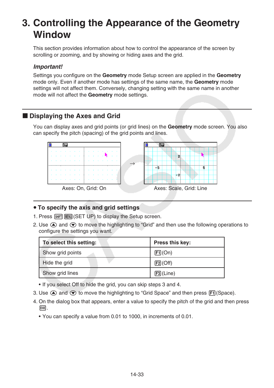 Controlling the appearance of the geometry window | Casio FX-CG10 User Manual | Page 480 / 601