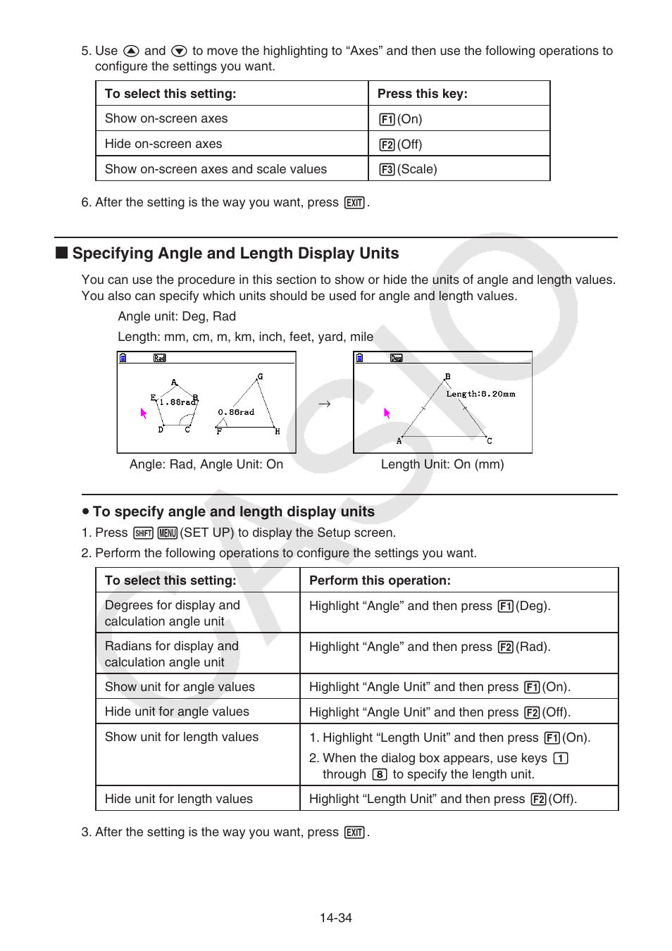 K specifying angle and length display units | Casio FX-CG10 User Manual | Page 481 / 601