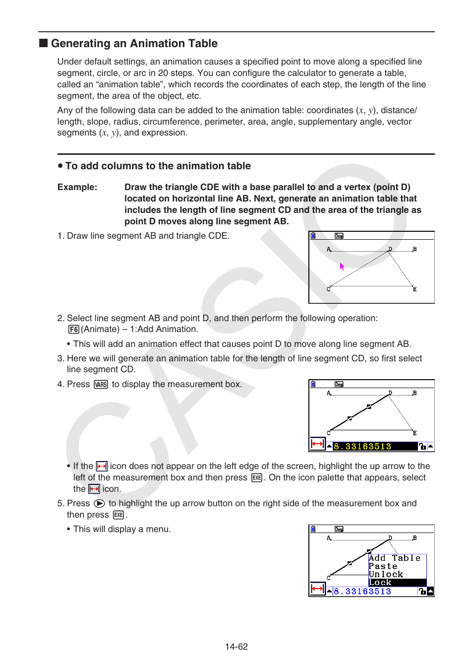 K generating an animation table | Casio FX-CG10 User Manual | Page 509 / 601