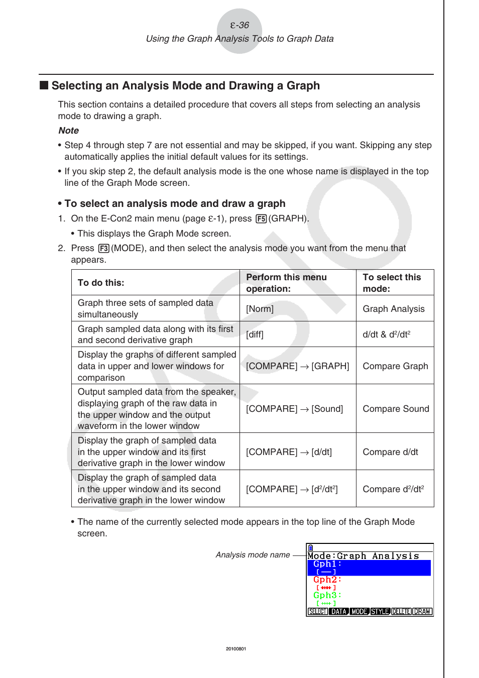 K selecting an analysis mode and drawing a graph | Casio FX-CG10 User Manual | Page 581 / 601