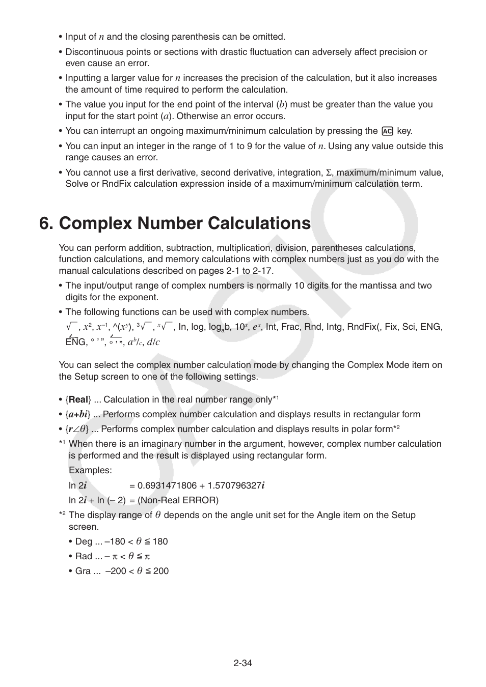 Complex number calculations, Complex, Number | Calculations | Casio FX-CG10 User Manual | Page 80 / 601