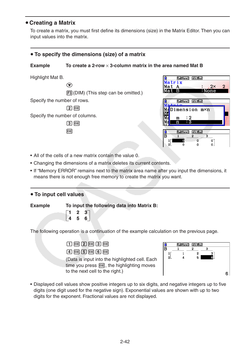 U creating a matrix | Casio FX-CG10 User Manual | Page 88 / 601