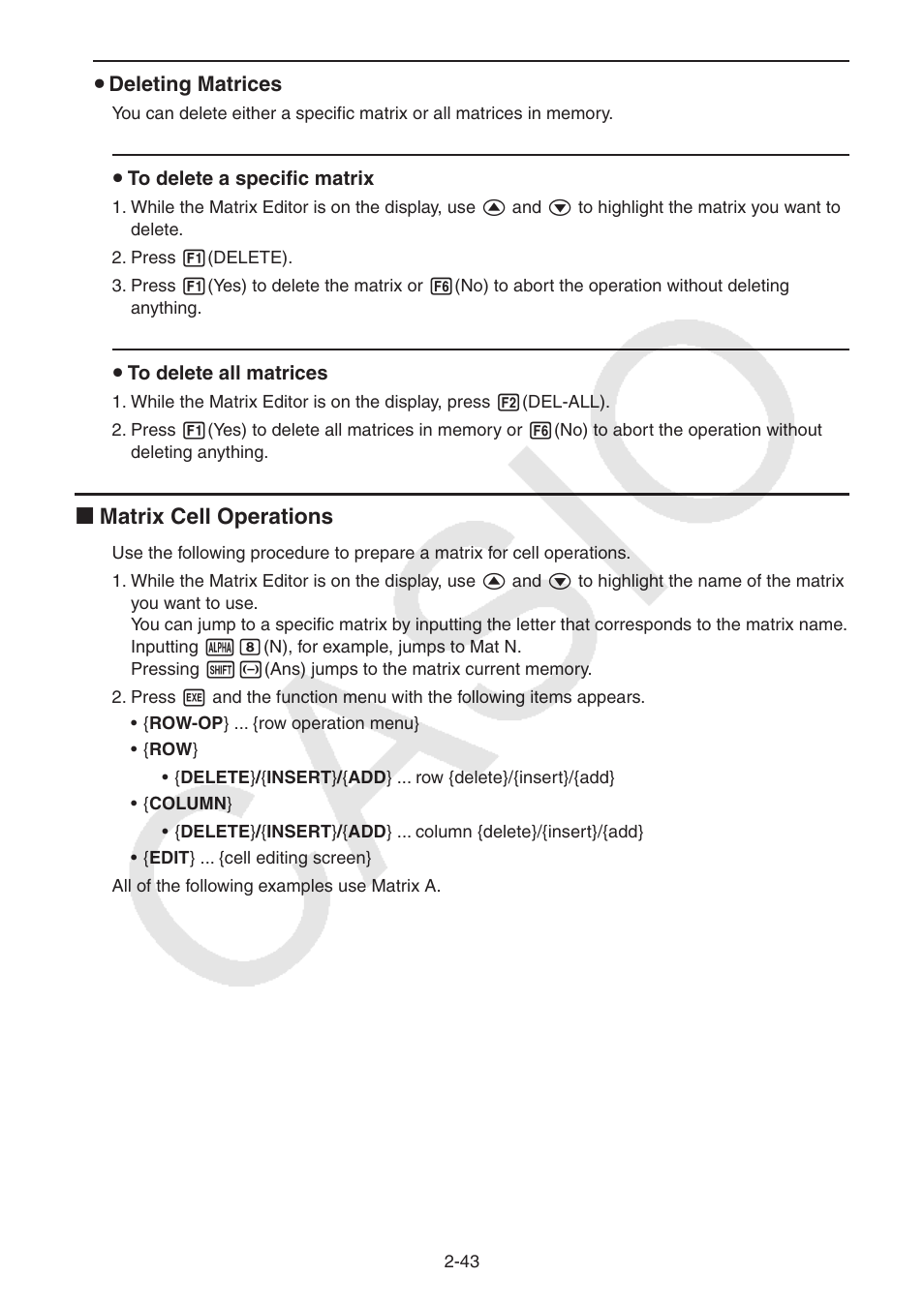 K matrix cell operations | Casio FX-CG10 User Manual | Page 89 / 601