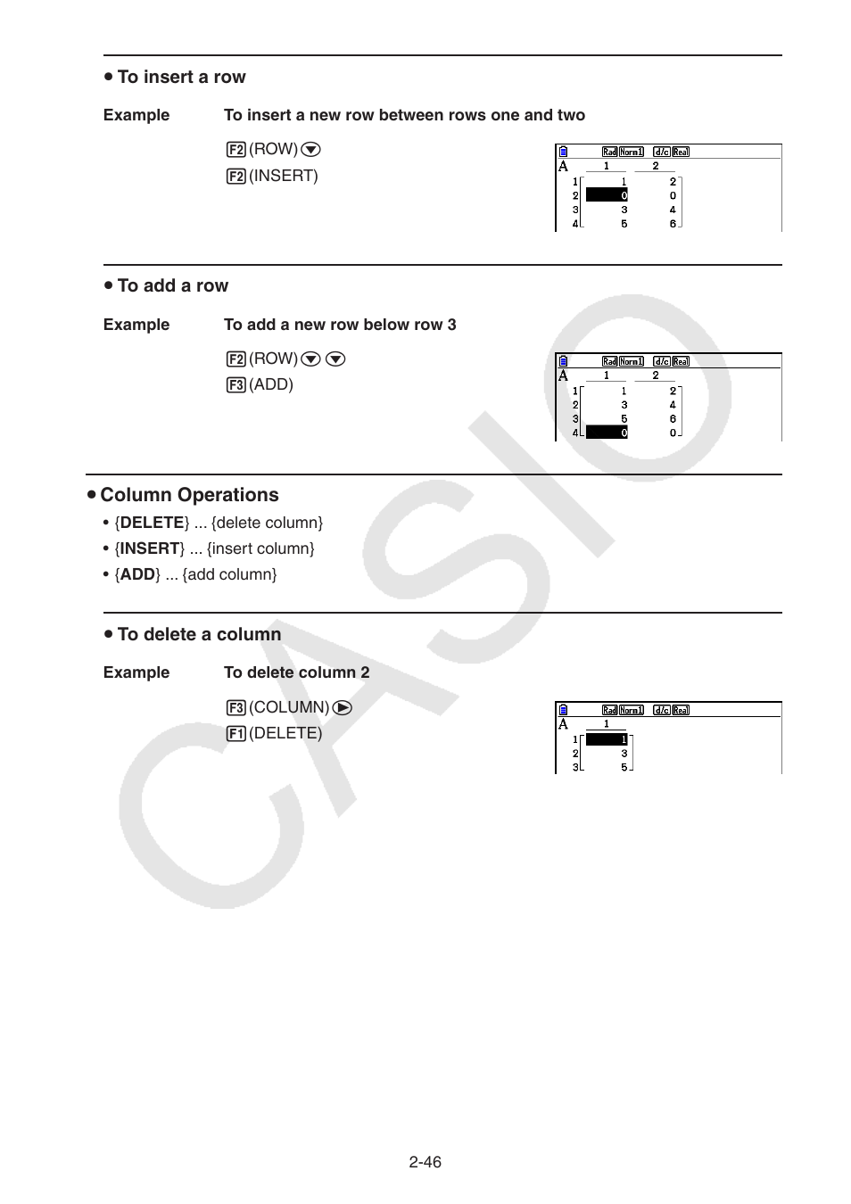 U column operations | Casio FX-CG10 User Manual | Page 92 / 601