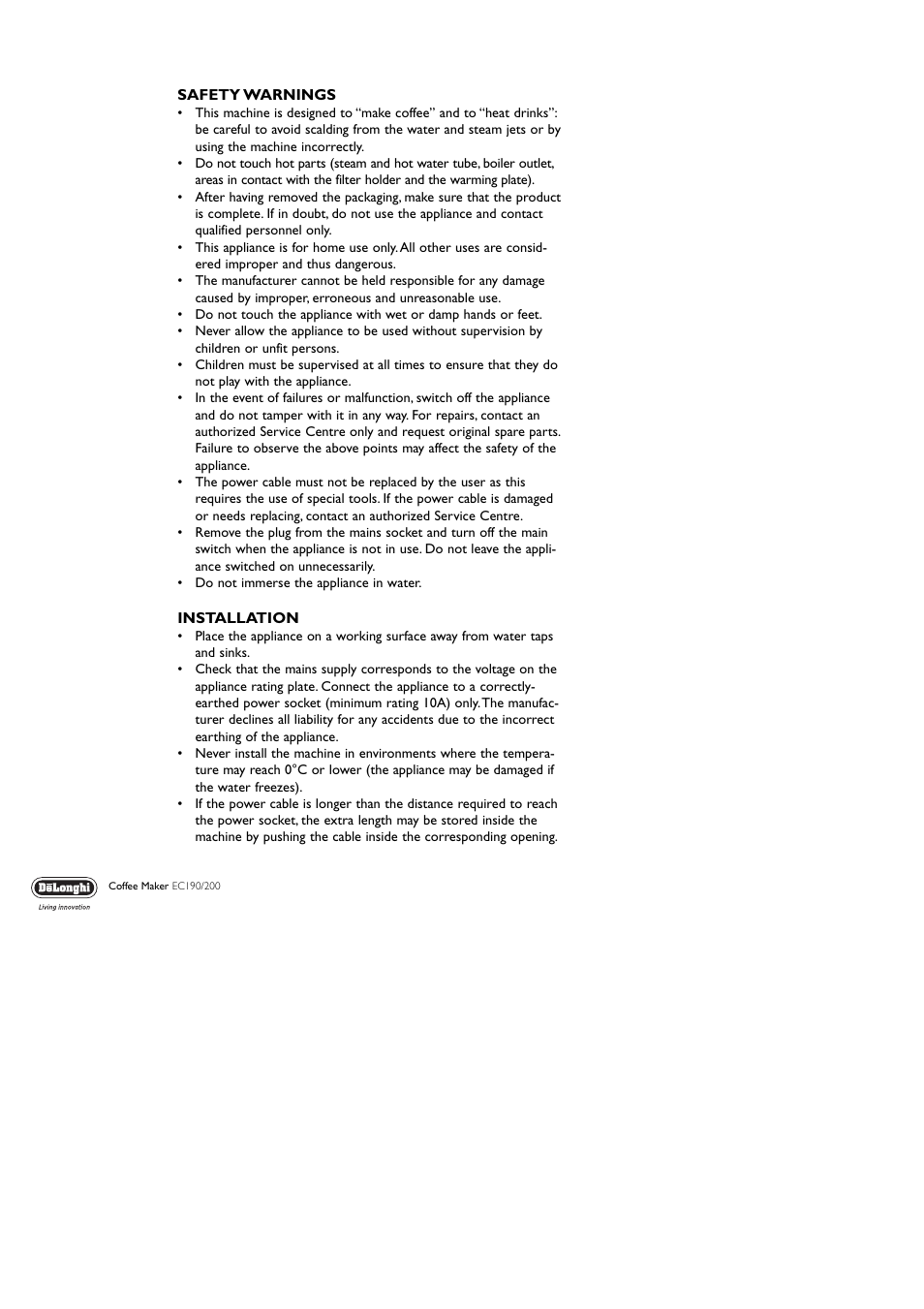 DeLonghi ICM8/18 User Manual | Page 4 / 8