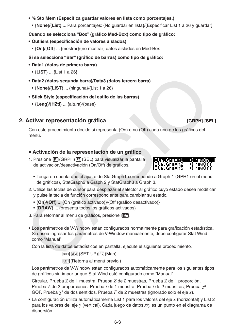 Activar representación gráfica | Casio FX-9750GII User Manual | Page 146 / 411