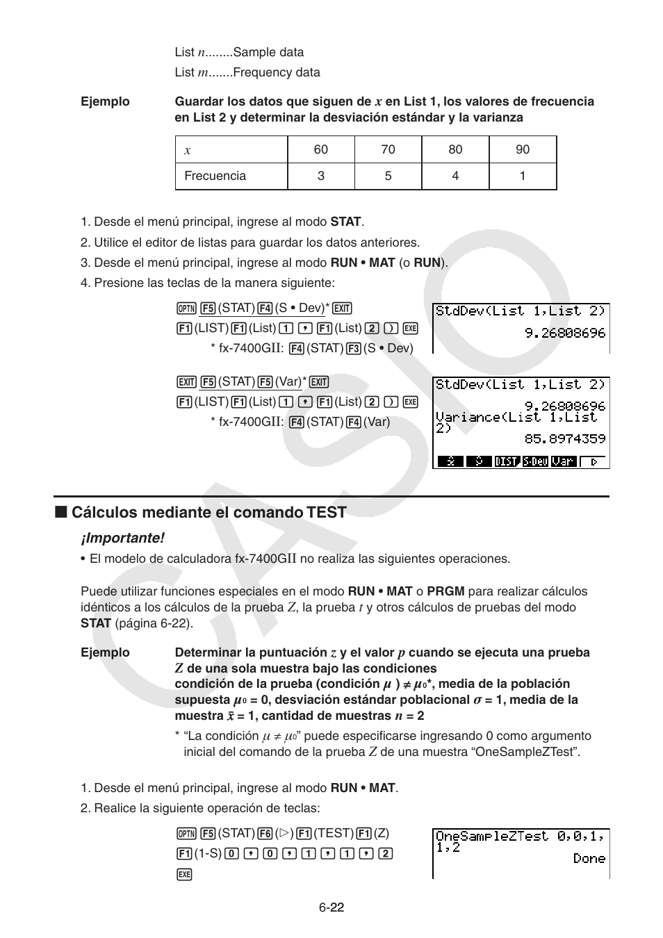 I cálculos mediante el comando test | Casio FX-9750GII User Manual | Page 165 / 411