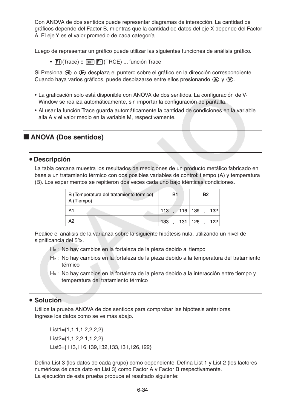 I anova (dos sentidos), S descripción, S solución | Casio FX-9750GII User Manual | Page 177 / 411