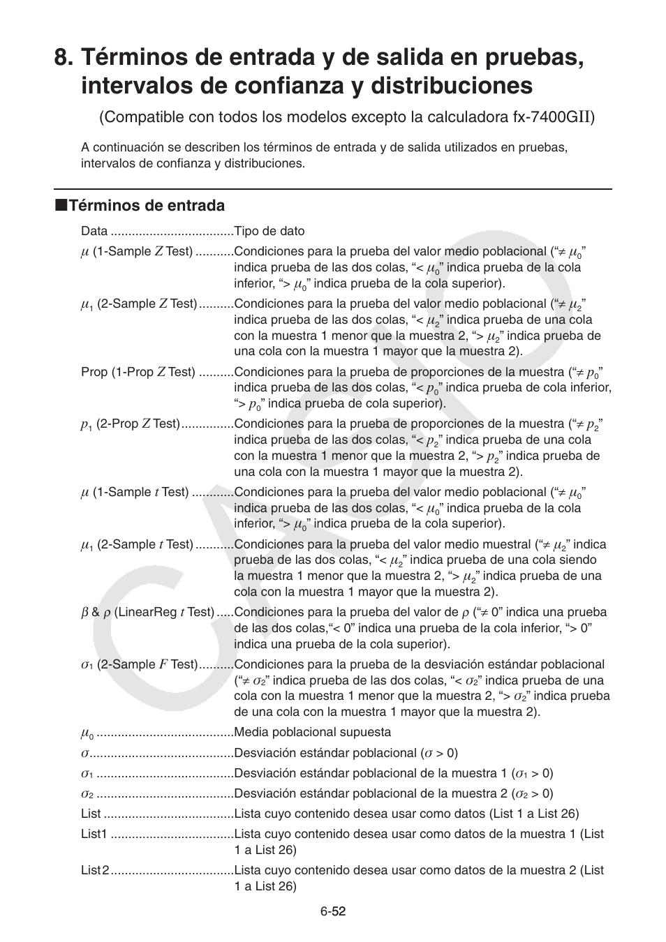 I términos de entrada | Casio FX-9750GII User Manual | Page 195 / 411