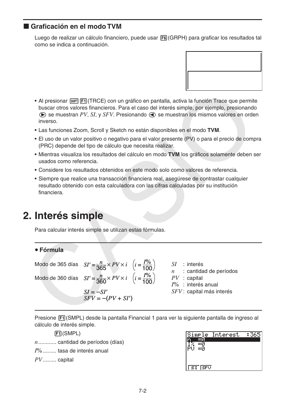 Interés simple, Interés, Simple | Casio FX-9750GII User Manual | Page 202 / 411