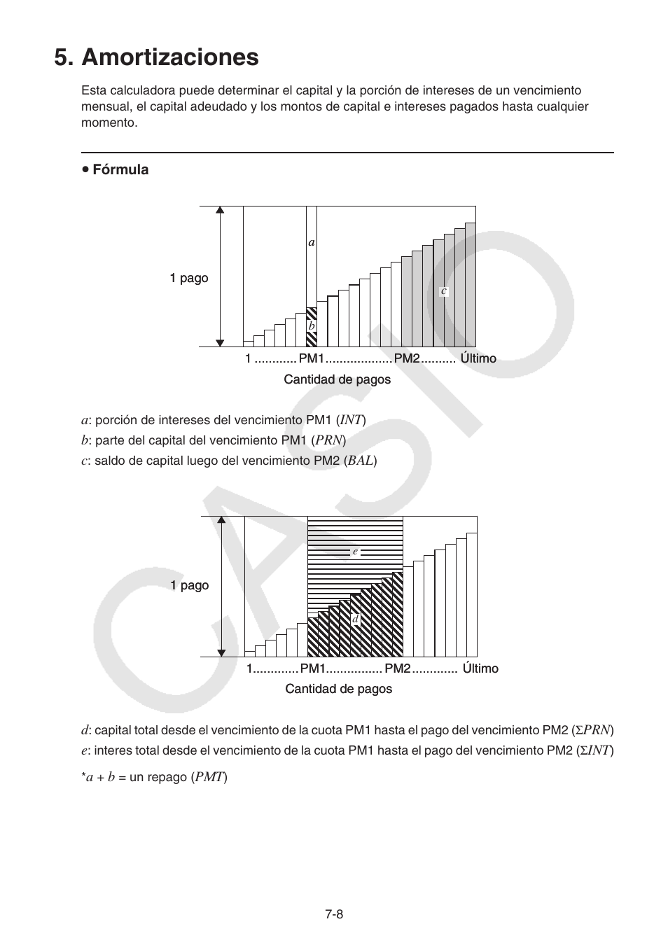 Amortizaciones | Casio FX-9750GII User Manual | Page 208 / 411