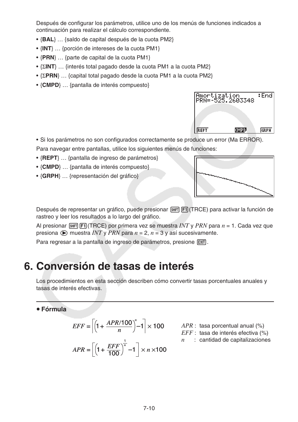 Conversión de tasas de interés, Conversión de tasas de interés -10 | Casio FX-9750GII User Manual | Page 210 / 411