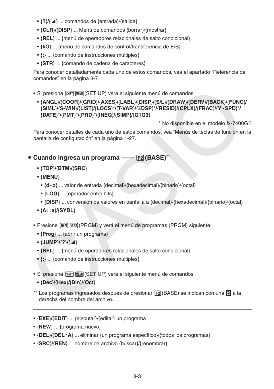 S cuando ingresa un programa ——  (base) | Casio FX-9750GII User Manual | Page 221 / 411