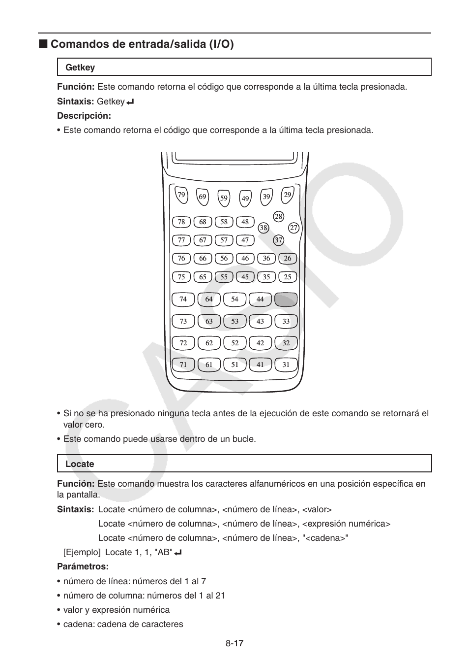 I comandos de entrada/salida (i/o) | Casio FX-9750GII User Manual | Page 235 / 411