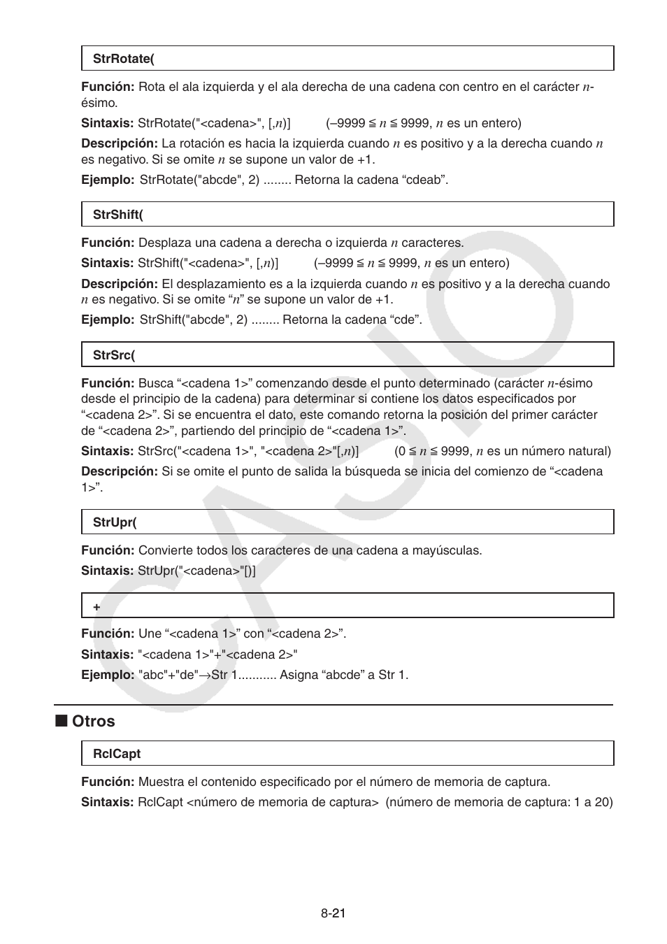 I otros | Casio FX-9750GII User Manual | Page 239 / 411