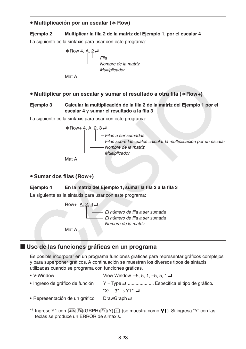 I uso de las funciones gráficas en un programa | Casio FX-9750GII User Manual | Page 241 / 411