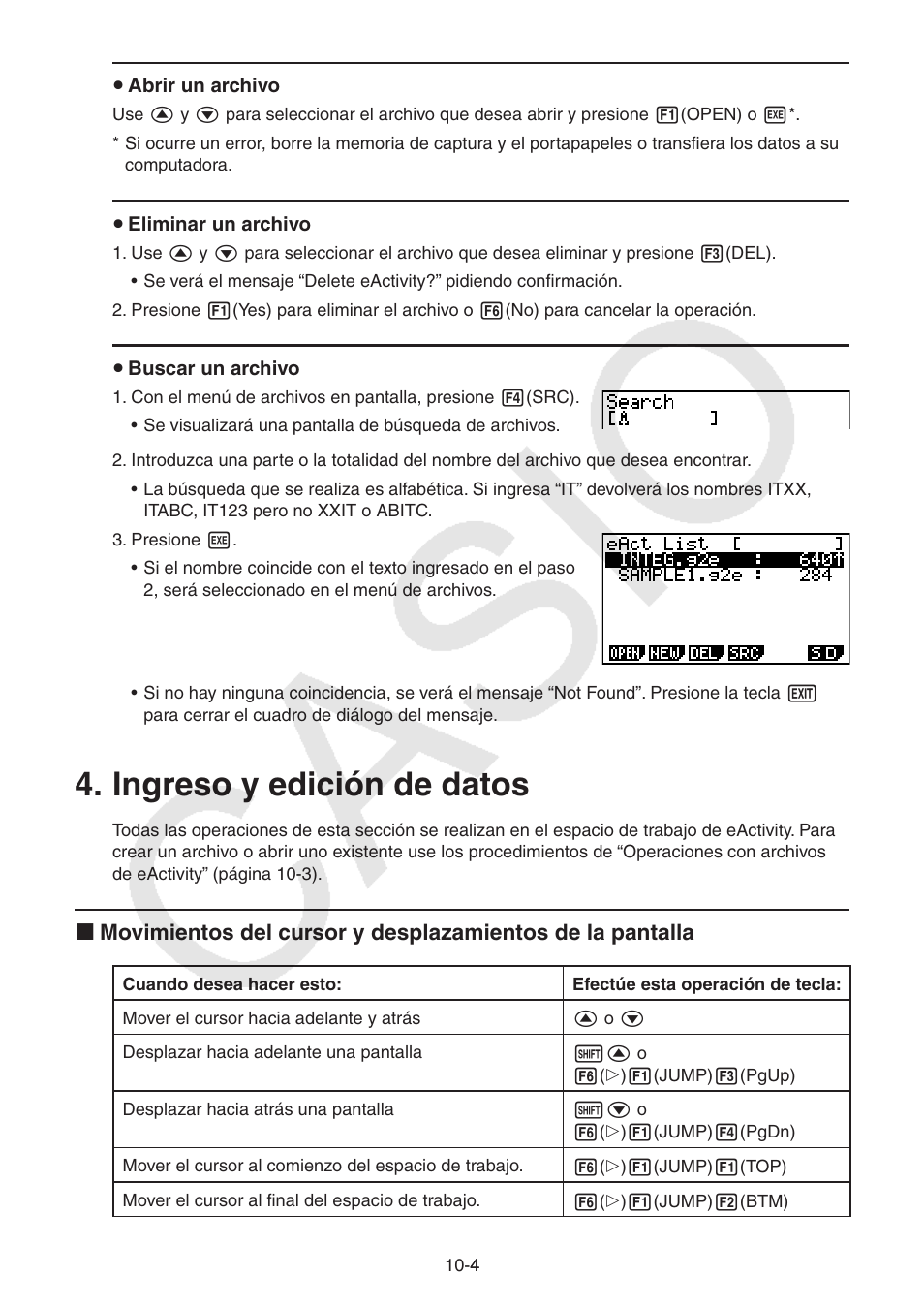 Ingreso y edición de datos, Ingreso y edición de datos -4 | Casio FX-9750GII User Manual | Page 287 / 411