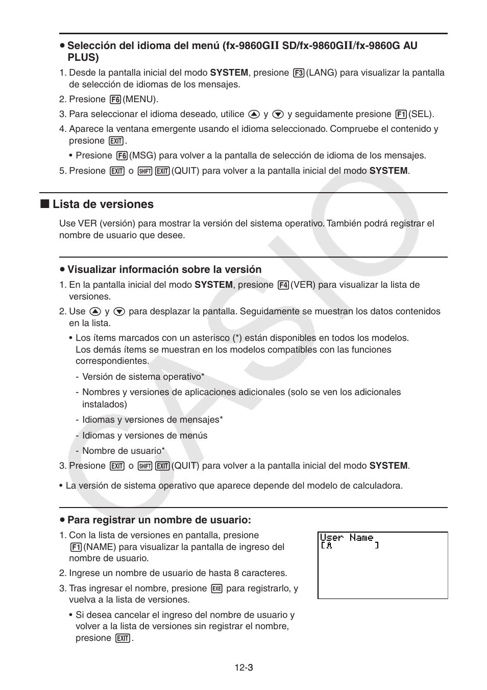 I lista de versiones | Casio FX-9750GII User Manual | Page 309 / 411