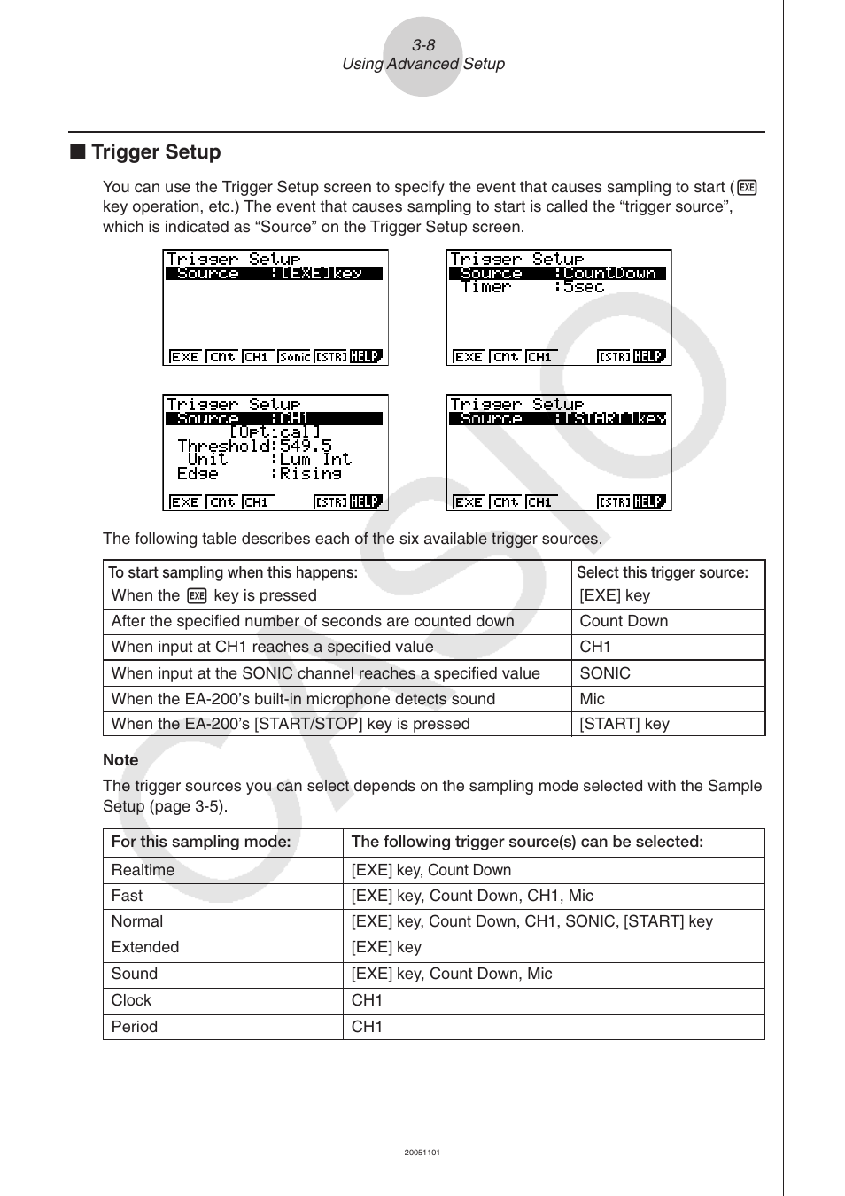 K trigger setup | Casio FX-9750GII User Manual | Page 356 / 411