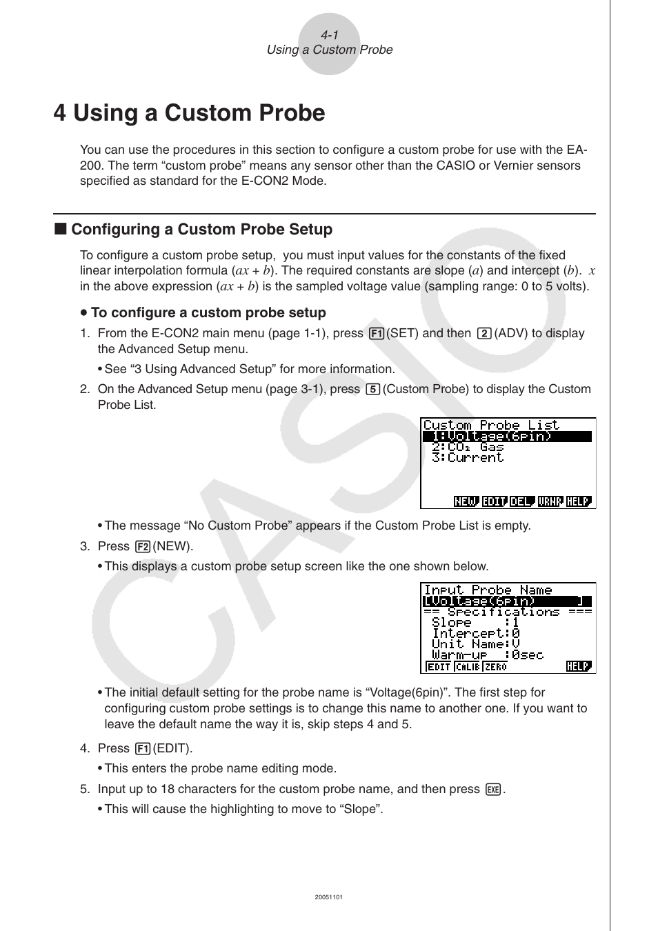 4 using a custom probe | Casio FX-9750GII User Manual | Page 363 / 411