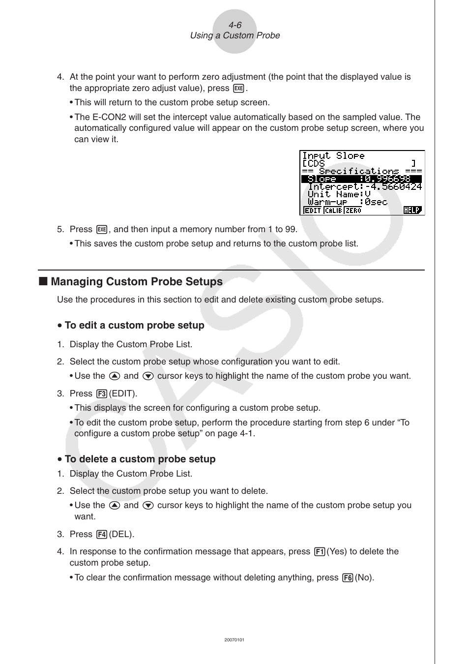 K managing custom probe setups | Casio FX-9750GII User Manual | Page 368 / 411