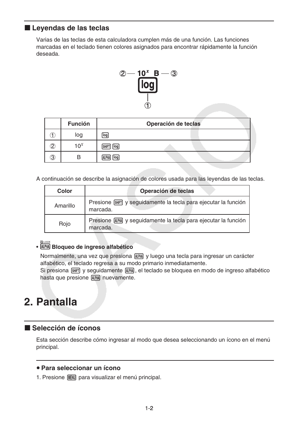 Pantalla | Casio FX-9750GII User Manual | Page 9 / 411