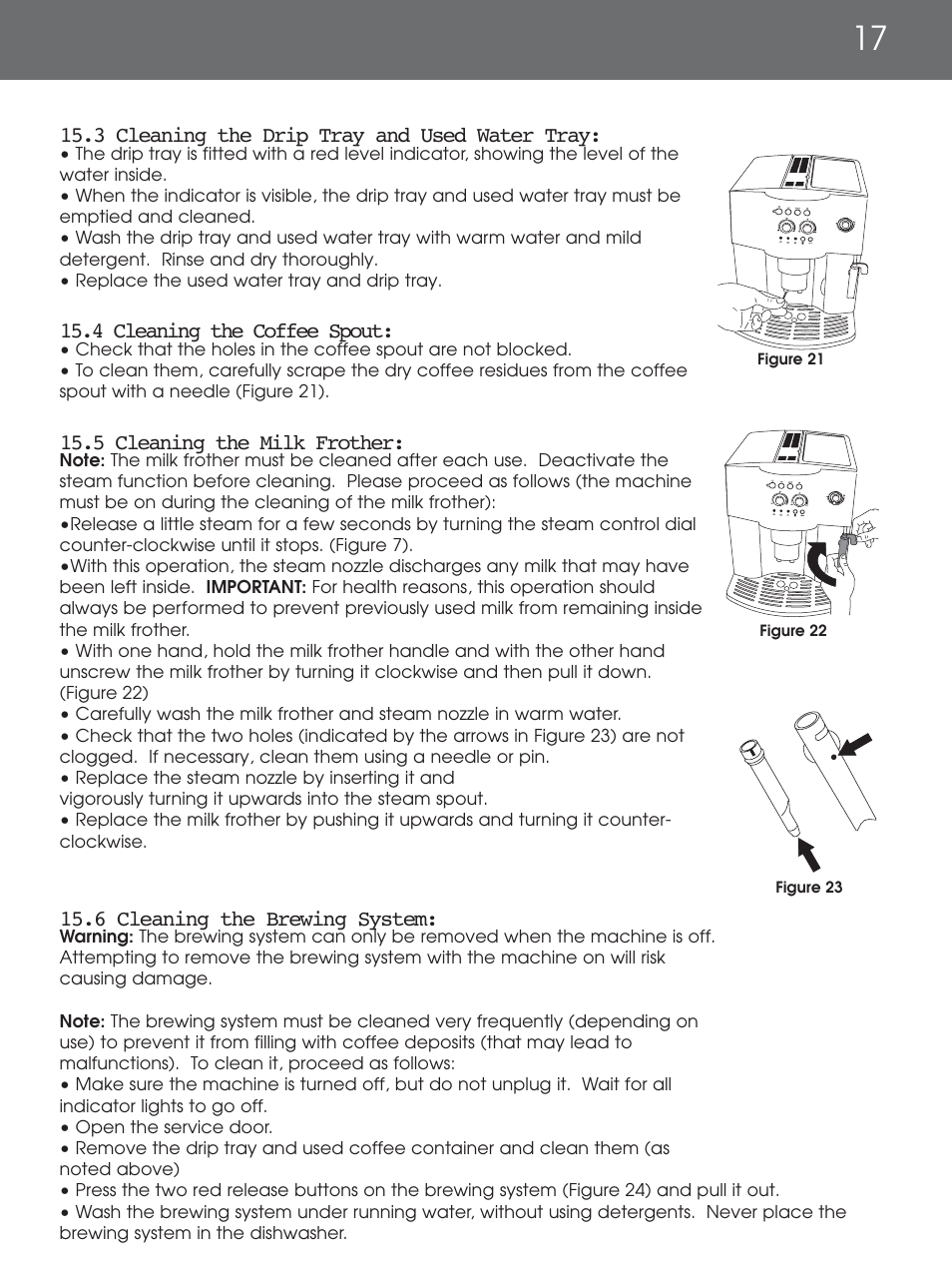 DeLonghi EAM4000 Series User Manual | Page 17 / 108