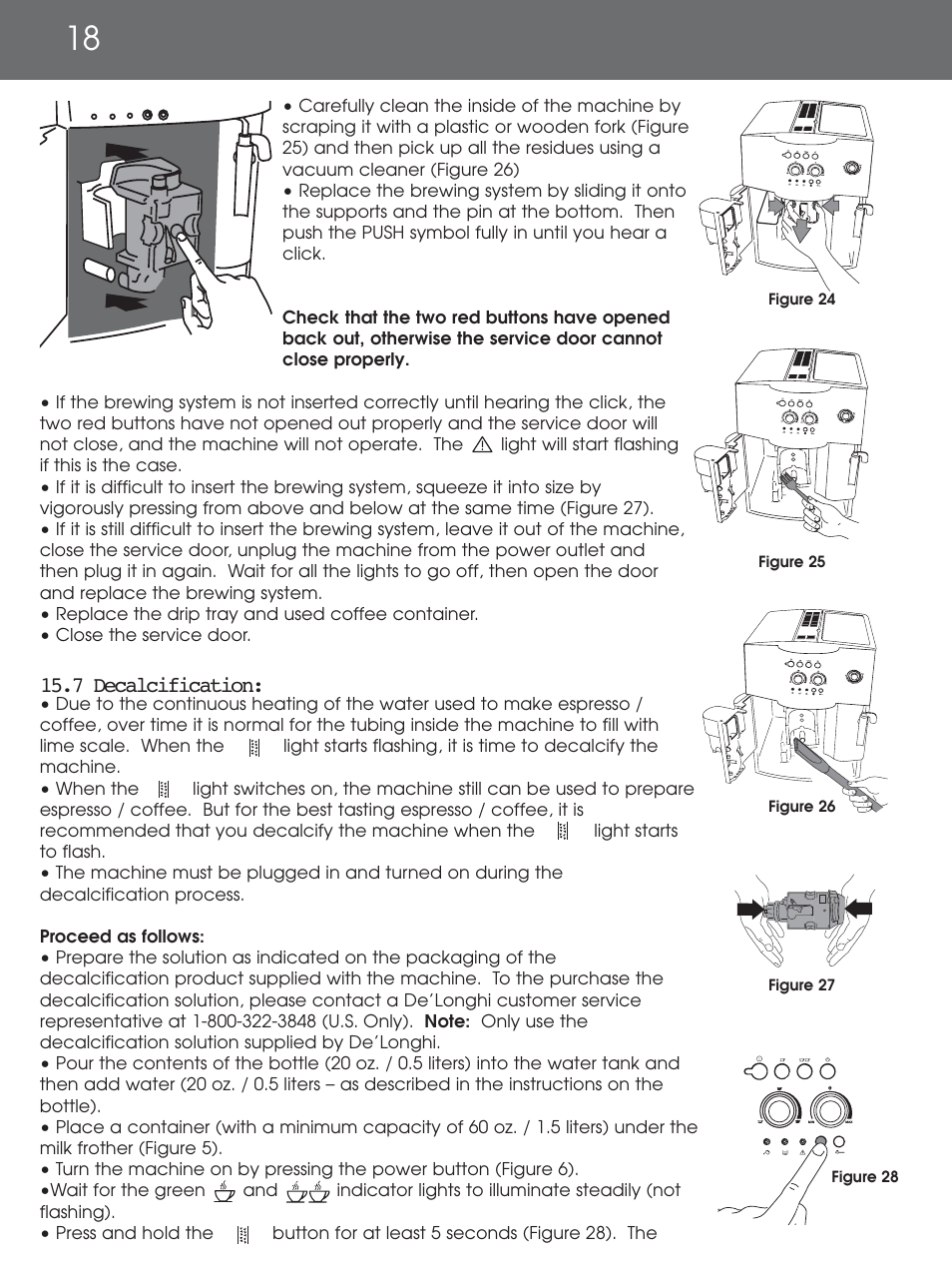 7 decalcification | DeLonghi EAM4000 Series User Manual | Page 18 / 108