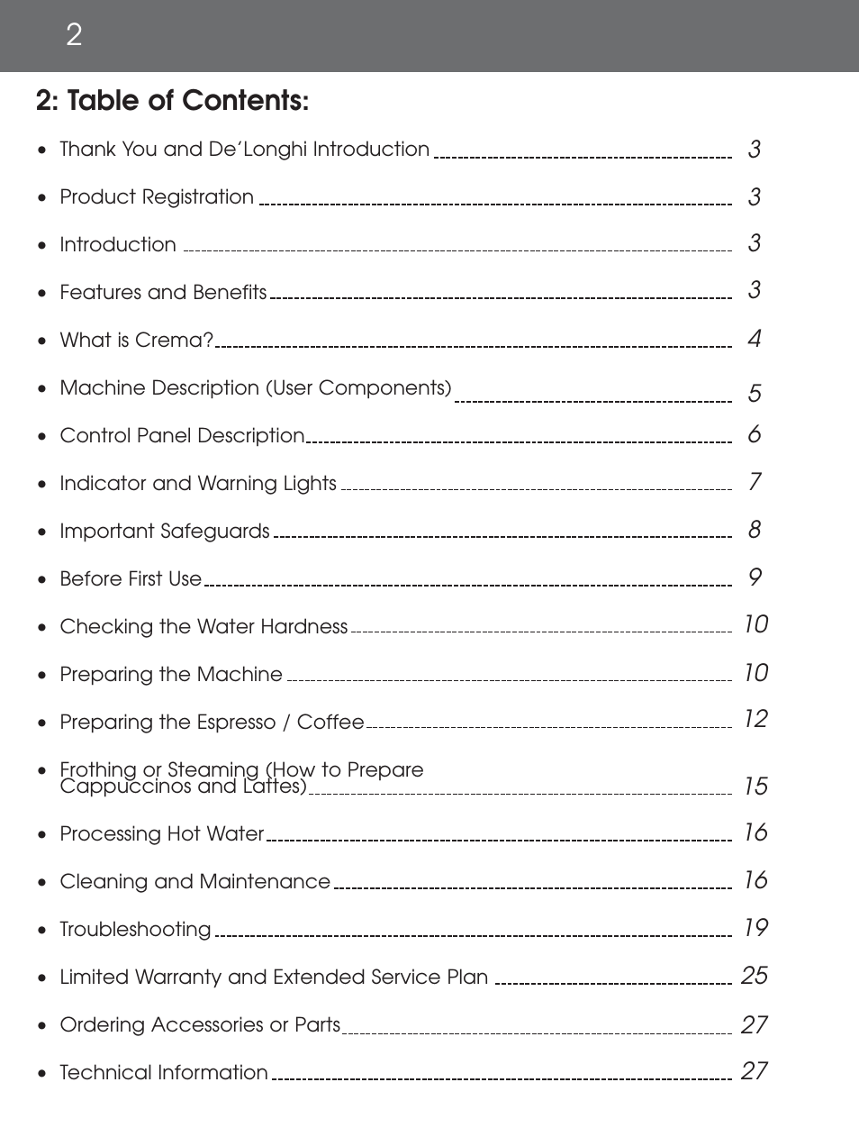 DeLonghi EAM4000 Series User Manual | Page 2 / 108