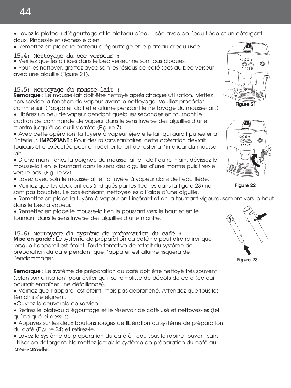 DeLonghi EAM4000 Series User Manual | Page 44 / 108